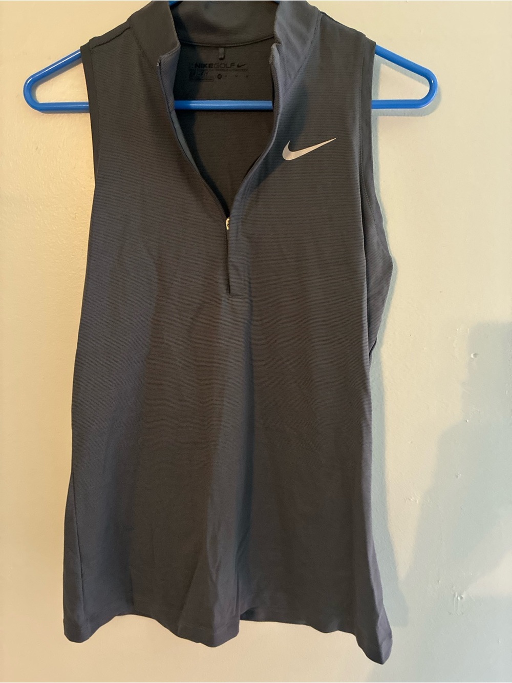 Nike Women’s Sleeveless Golf Tank - Charcoal Gray with White Swoosh